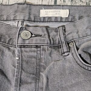 Allsaints Cigarette Jeans Mens 34x32 Gray Skinny Stretch Button Fly Denim‎